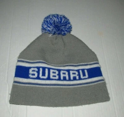 Genuine Subaru Winter Pom Knit Hat Impreza STI WRX Forester Cars Drifting Auto - Image 1 of 4