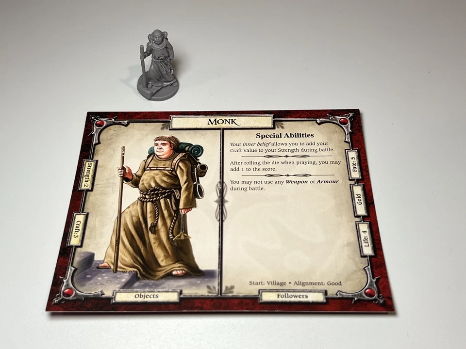 Talisman Monk Character Miniature  - Revised 4th Edition Game Piece + Card - Image 1 of 1