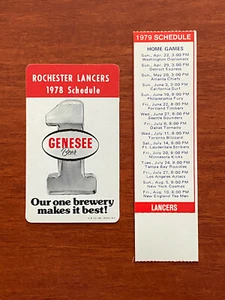 NASL Lot 2 Dif ROCHESTER LANCERS Soccer Schedule North American League 1978 1979 - Picture 1 of 2