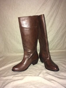 Mia Brown Leather Boots To The Knee, Women’s Boots, Size 7M - Picture 1 of 4