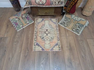 Small Orange Rug, Handwoven Rug, Vintage Turkish Rug, Antique Turkish Rug - Picture 1 of 15