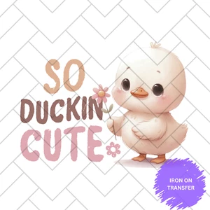 Impresión de prendas de transferencia de calor para planchar en DTF, lista para presionar tan pato bebé lindo - Imagen 1 de 1