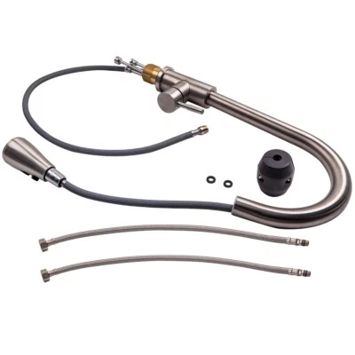 Brushed Nickel Kitchen Sink Tap Pull Out 360 Degree Sprayer Bathroom Mix Faucet - Image 1 of 4