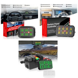 6 / 8 Gang Switch Panel Wireless LED Light Bar Relay System Marine Boat SUV 12V - Picture 1 of 88