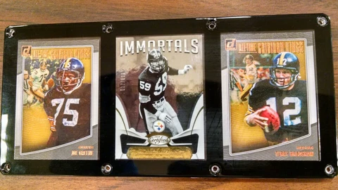 PITTSBURGH STEELERS 3 CARD PLAQUE JOE GREENE JACK HAM TERRY BRADSHAW Cover