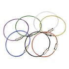  7Pcs Stainless Steel Wire Ring Keychains Luggage Tags Loops Keepers Key Rings