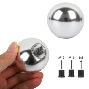 Universal JDM Aluminum Silver Round Ball Manual Gear Stick Shift Knob Shifter - Picture 1 of 6