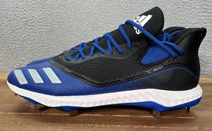 Adidas Baseball Cleats Mens 16 Black Blue White Icon V Bounce Shoes Sports NEW - Picture 1 of 10