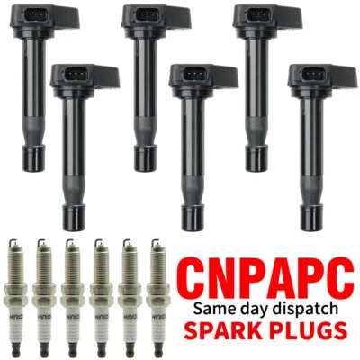 6* Ignition Coils + 6* Spark Plugs for Honda Pilot Acura MDX RDX TL RL TSX UF603 - Image 1 of 4