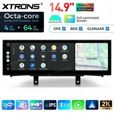 14.9" Screen Android 14 4+64GB Car Stereo GPS For BMW 1/2 Series F20 F21 F23 NBT - image 1 of 4