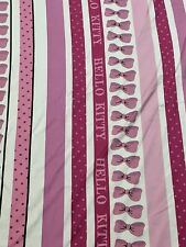 Hello Kitty Sheet Twin Flat Pink Sanrio Fabric Material Crafts or Curtain 63x89