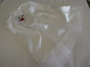 WHITE shiny SATIN white lace waist HALF SLIP petticoat 4 lengths 6 sizes - Picture 1 of 1