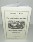 Florence Sewing Machine Instruction Manual Reproduction