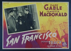 fotobusta film SAN FRANCISCO Clark Gable Jeanette MacDonald Spencer Tracy MGM - Imagen 1 de 1