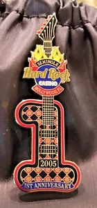Hard Rock Cafe Pin 2005 Seminole Hollywood Florida USA 1th Anniversary Logo - Picture 1 of 4