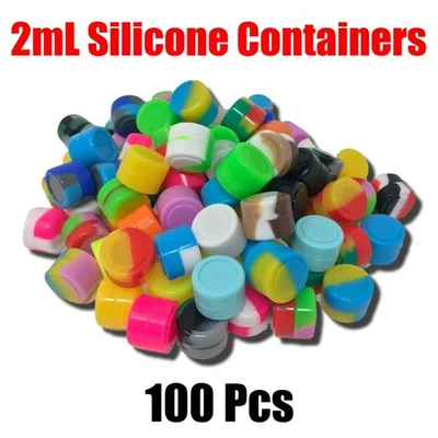 Tarro contenedor de silicona de 2 ml multicolor redondo antiadherente lote al por mayor de 100 piezas Foto 1 de 4
