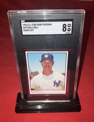 1984 Don Mattingly RC SGC 8 Pop2 NO 10s Rare v Donruss Rookie All-Star Game Card - Image 1 of 3