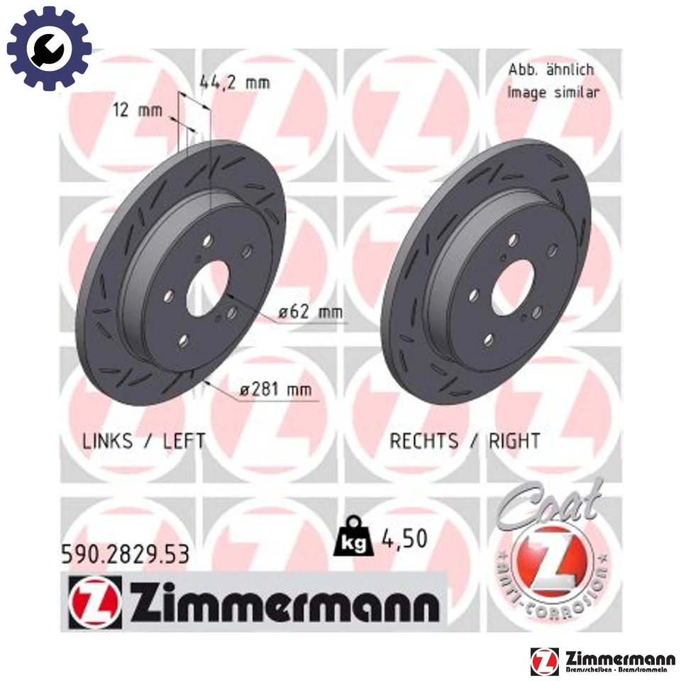 2x BRAKE DISC 590.2829.53 FOR LEXUS TOYOTA YARIS/CROSS RAV/4 C-HR/SUV 2.0L 4cyl - Image 1 of 4