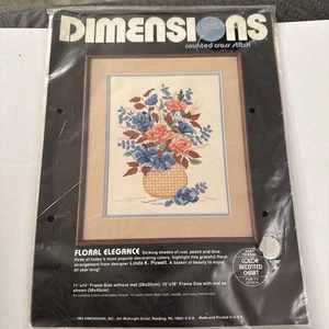 Dimensions Counted Cross Stitch Blue Floral Elegance #3598 New HG2 - Picture 1 of 4