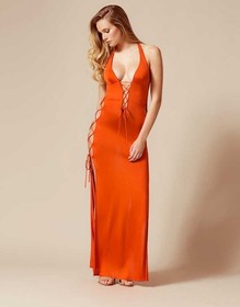 Agent Provocateur Traci Orange Silk Jersey Cover-up AP2 Small NEW