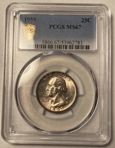 1959 P Washington Quarter PCGS MS67 Light Colorful Toning - Picture 1 of 4
