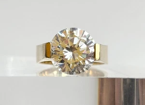 Anillo de colección de plata de ley 925 con superposición de oro Vermeil grueso XL CIRCONITA - talla 8 - Imagen 1 de 12