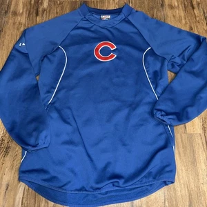Chicago Cubs Majestic Authentic Therma Base Pullover Men's Small Fleece Blue - Picture 1 of 10