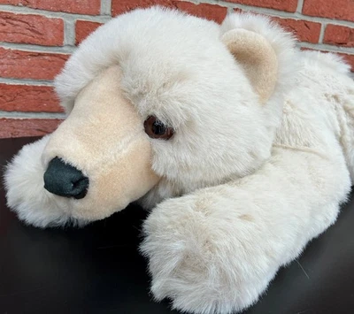 Althans Eisbär Bär liegend Weiß Plüschtier Stofftier 70cm NEU! - Bild 1 von 4