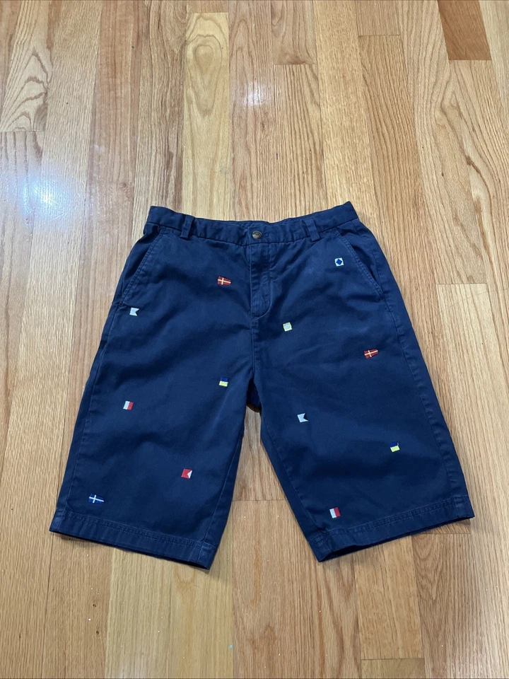 Pantalones cortos chinos Brooks Brothers de lana para niños talla 16 azul marino con estampado total Foto 1 de 3