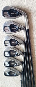 ⛳️ Callaway Rogue ST Max OS Irons (7i-8i-9i-Pw-A46-G51) w/ Tensei 65R Blue Shaft - Picture 1 of 12