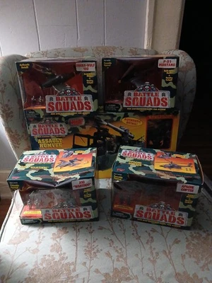 Lote de 5 brinquedos vintage 1997 Galoob Battle Squads novo na caixa.  - Imagem 1 de 4