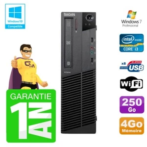 PC Lenovo M91p SFF Intel I3-2120 4Go Disque 250Go Graveur Wifi W7 - Foto 1 di 3