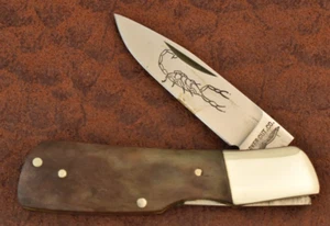 VINTAGE PARKER CUT CO SMOOTH BONE LOCKBACK KNIFE THE SCORPION NICE (17579) - Picture 1 of 7