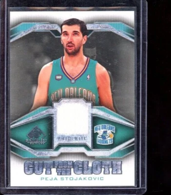 2007 NBA GAME USED PEJA STOJAKOVIC CUT FROM THE CLOTH JERSEY CARD - Image 1 of 2