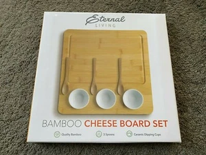 Eternal Living Bamboo 13 inch Cheese Board Set - Picture 1 of 2