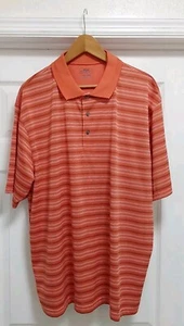 PGA Tour Poloshirt Herren Gr. XXL Orange Kurzarm Gestreift Logo Freizeit  - Bild 1 von 10