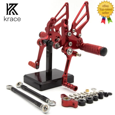 For Ducati 848/848 EV0 2008 2009 2010 2011 2012 2013 Rearset Footpeg Pedals Red - Image 1 of 4