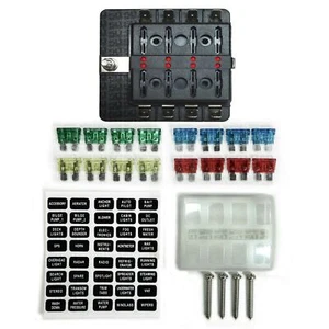8 Way 12V Blade Fuse Box Distribution Block with LED Indicators for UTV's - Picture 1 of 8