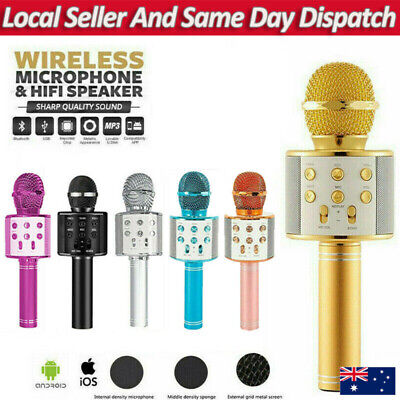 Karaoke Microphone Speaker Wireless Bluetooth Handheld Mic USB Player KTV WS858 • 14.99$
