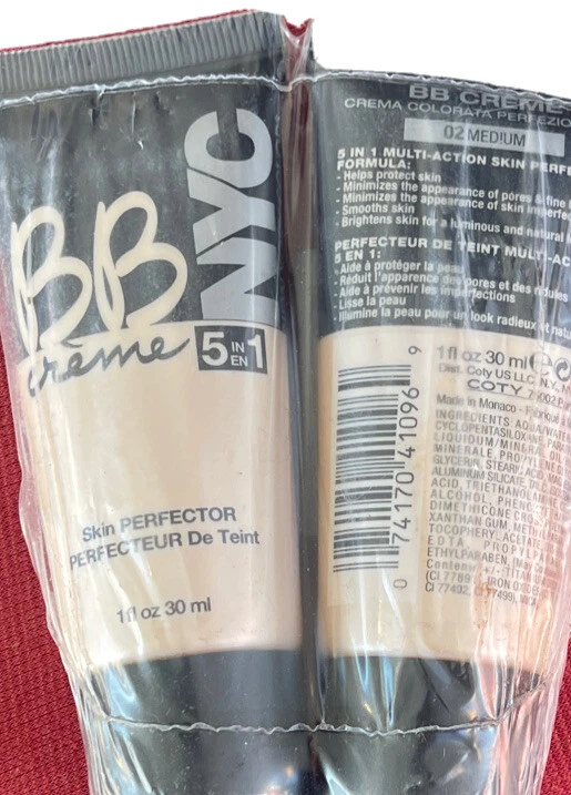 2 NYC Makeup BB Creme 5 in 1 Foundation Skin Perfector 02 Medium Dúo Pack Sealed - Image 1 of 4