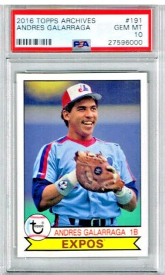 2016 Topps Archives Andres Galarraga PSA 10 - Image 1 of 2