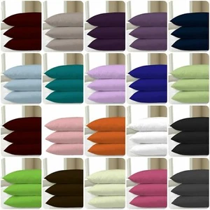 2X Pillow Cases Luxury Fine Poly Cotton Pair Pack Housewife Bedroom Pillow Cover - Picture 1 of 22