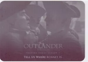 2023 Cryptozoic Outlander Season 5 #1/1 PRINTING PLATE 'TELL US WHERE BONNET IS" - Picture 1 of 2