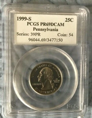 1999 S Pennsylvania State Quarters PR69 DCAM - T - Image 1 of 2