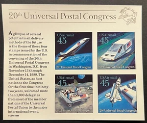 Scott#: C126 - Futuristic Mail Delivery 45¢x4 1989 BPE souvenir page MNHOG Lot 4 - Picture 1 of 2