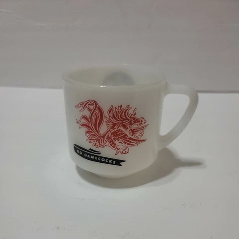 University South Carolina Gamecocks USC Coffee Mug Cup Federal Milk Glass USA Cover