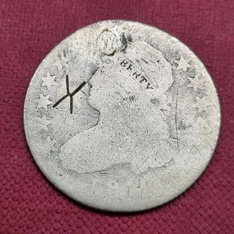 1819 Capped Bust Quarter 25c Circulated plugged scratched #43246 Cover
