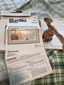 Bucilla Stitchery Kit ~ Bless This Child Sampler ~ 12" x 16" ~ New - Picture 1 of 2