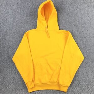 Vintage Y2K Hoodie Sweatshirt Adult Men’s M  Golden Yellow Blank Jerzees Grunge