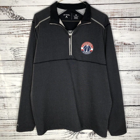 Antigua Washington Wizards NBA 1/4 Zip Pullover Golf Jacket Sweatshirt Medium M Cover